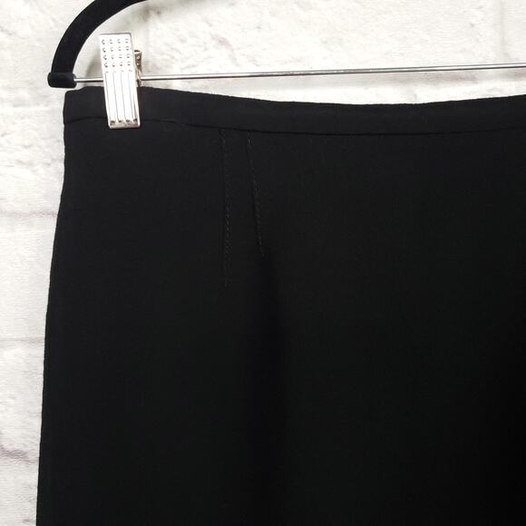 Moschino Cheap And Chic Black Wool A-Line Skirt Back Vent Side Zip Italy Sz US 8 - Picture 3 of 14